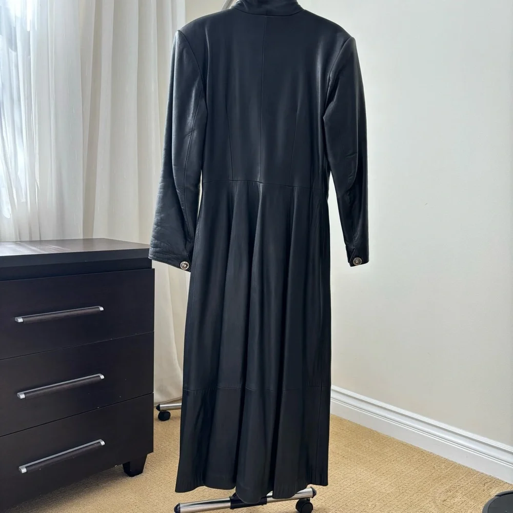 Linea Pelle Oryan Long Leather Coat * Vintage * Size Small - Picture 6 of 16